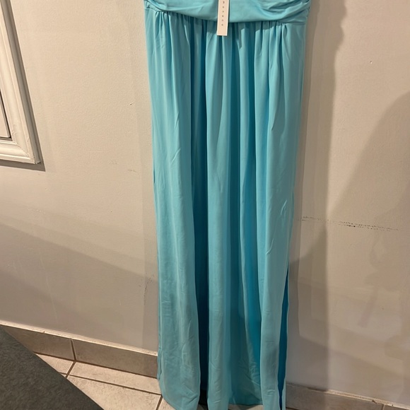 SUSANA MONACO Gathered Waist Side Slit Maxi Dress - Fresh Water - Picture 3 of 8